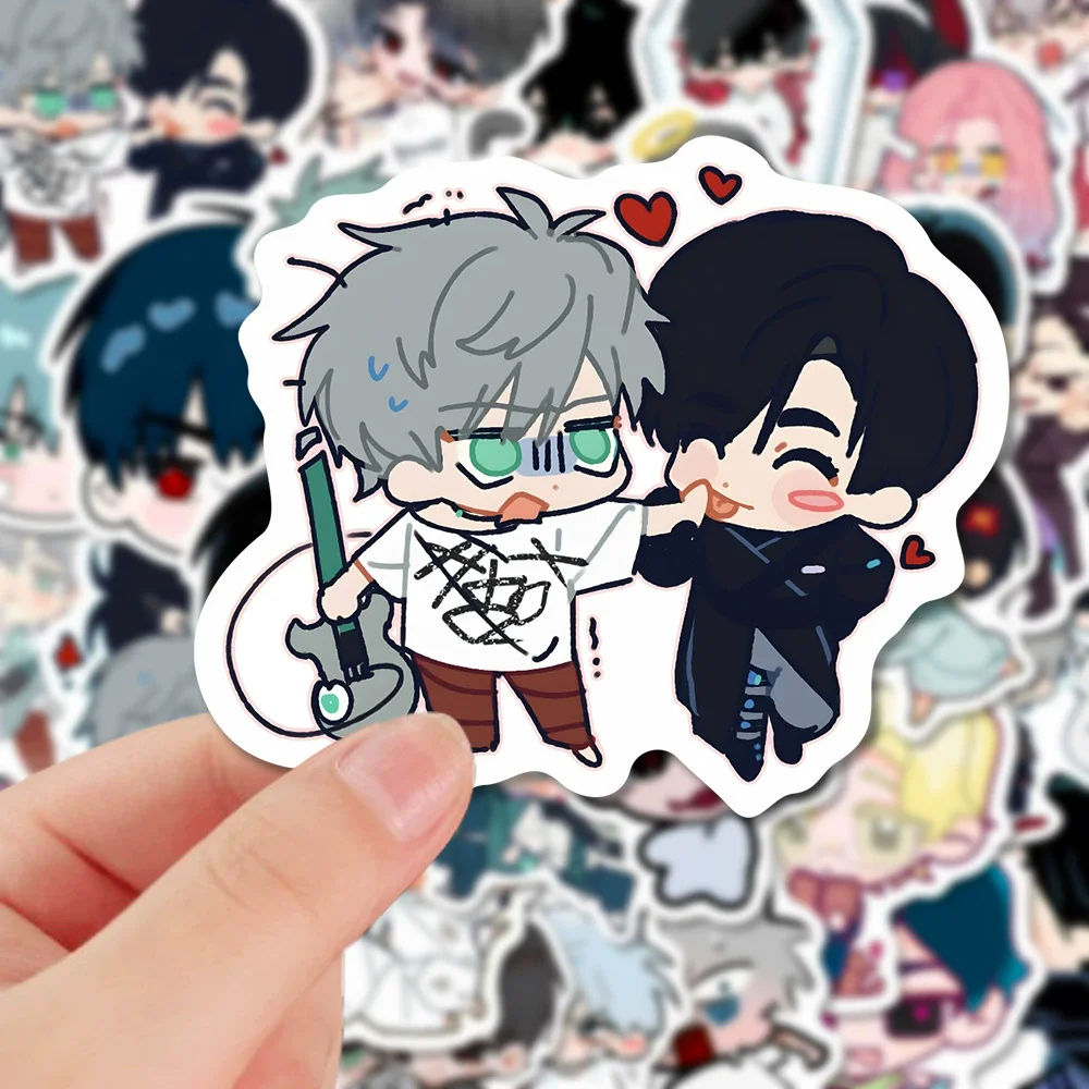 56 Pcs/Set Anime Alien Stage Q Version Stickers - Adorable Character Waterproof Decals Perfect Gift for Fans
