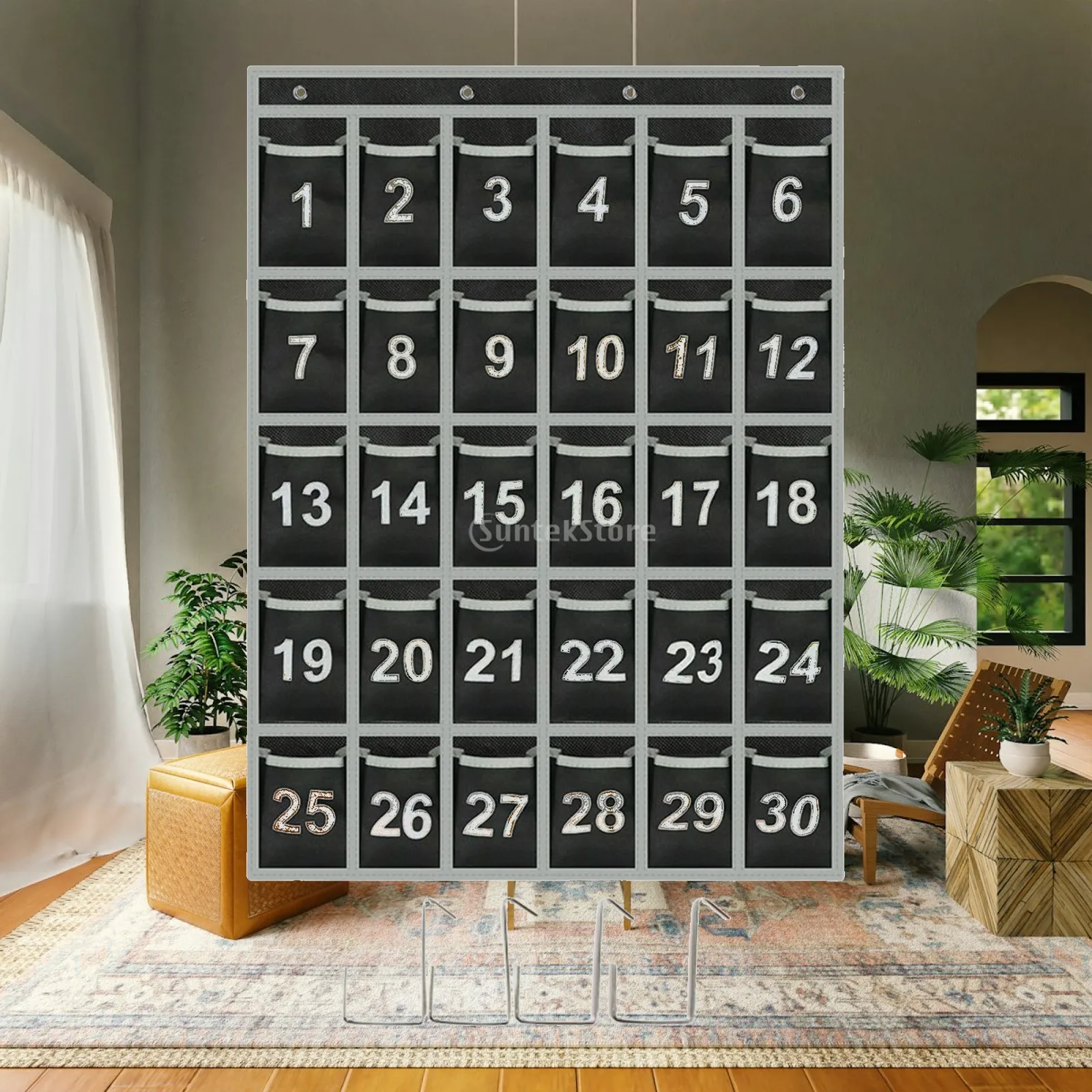 hanging-jewelry-and-sock-organizer-with-multiple-compartments