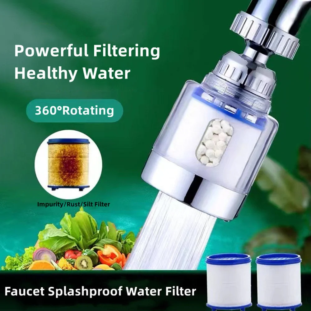 

360°Rotating Faucet Aerator Remove Chlorine Splashproof Filter Sink Tap Extender Water Saving Bubbler Nozzle Kitchen Accessories