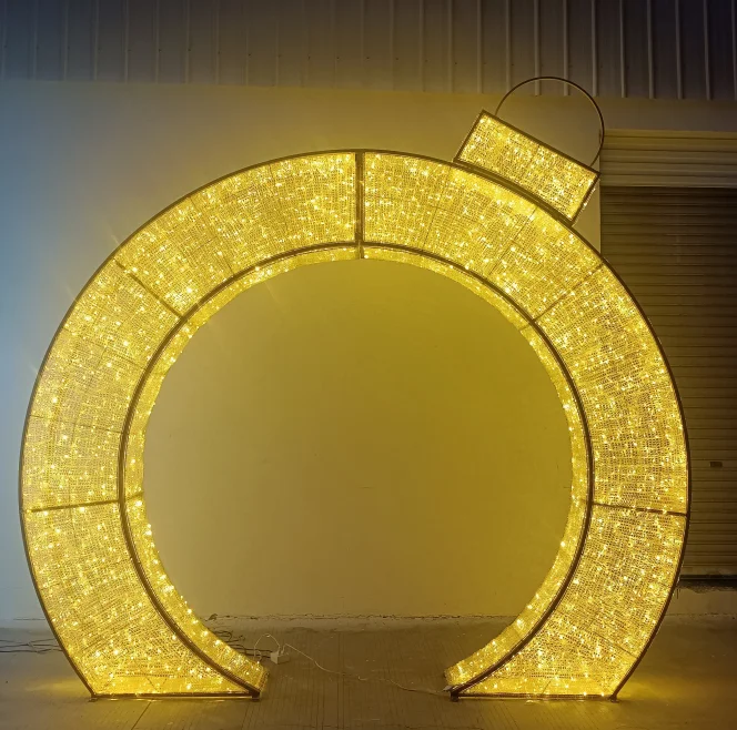 Large Outdoor Waterproof 3D LED Holiday Archway Motif Light for Street Park Landscape Illuminated Christmas Decoration
