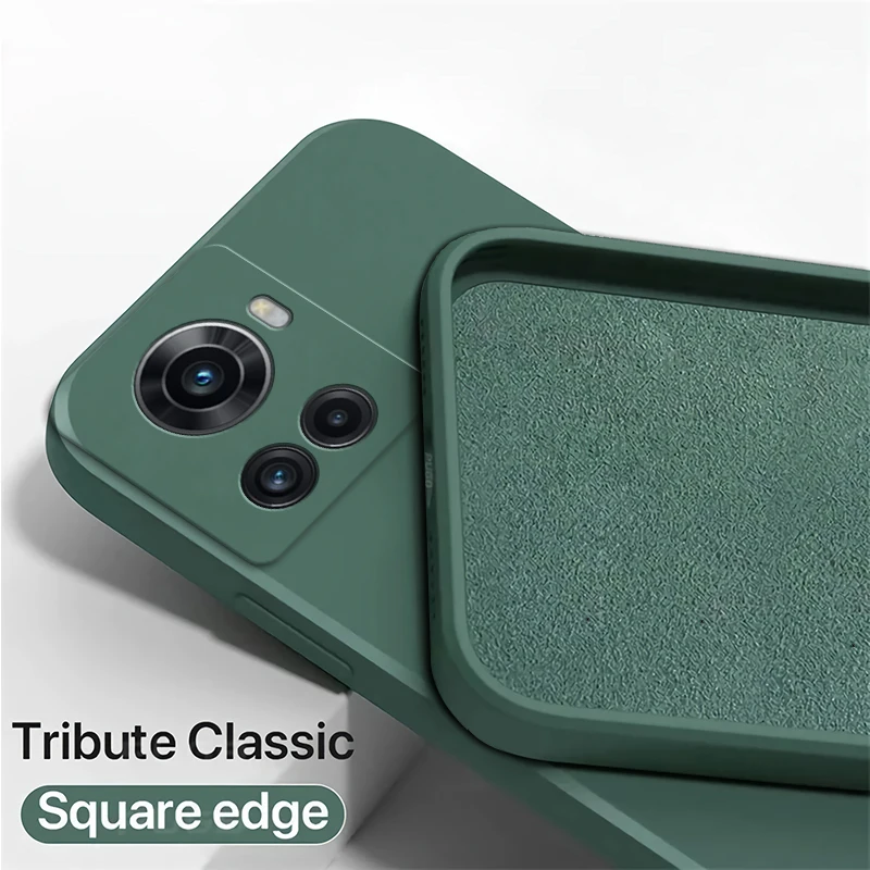 Original Square Liquid Phone Cases for Oneplus 10 Pro 10R 10T R T 5G Soft Silicone Waterproof Fashion Back Cover Oneplus10 10Pro
