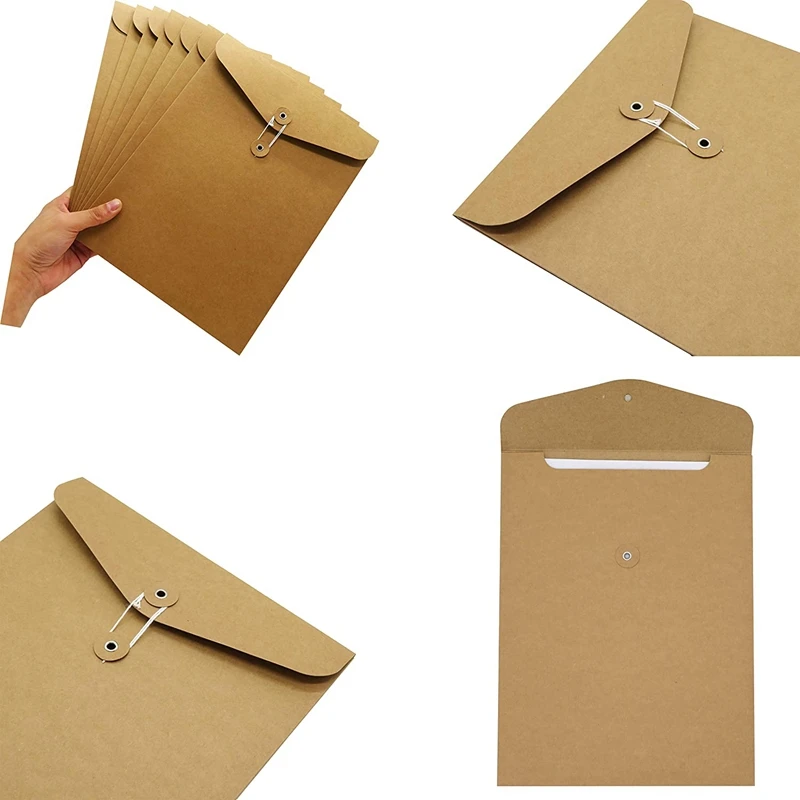 10Er Document Case Made Of Cardboard / Kraft Paper In A4 Format, Document Folder, Briefcase, File Folder, 31 X 24 Cm