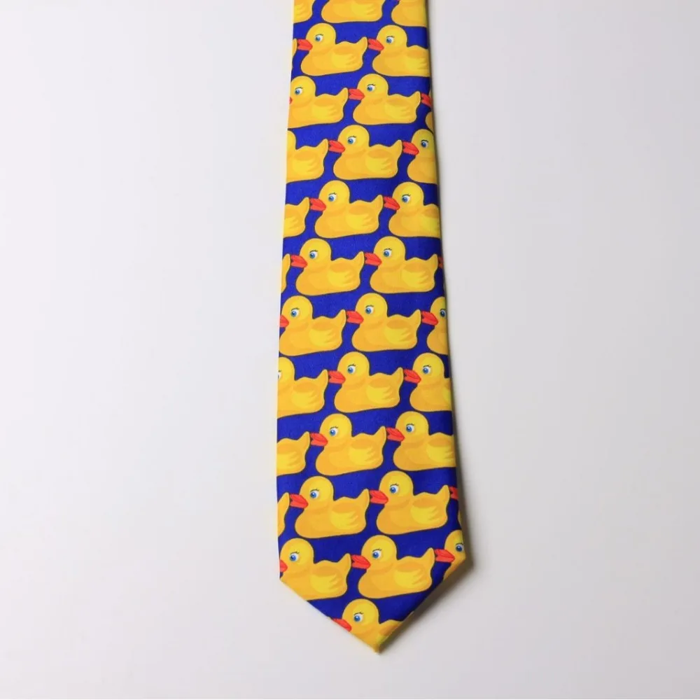 Funny How I Met Your Mother Ducky Tie Rubber Duck Yellow Necktie Ties 8cm Printed Tie