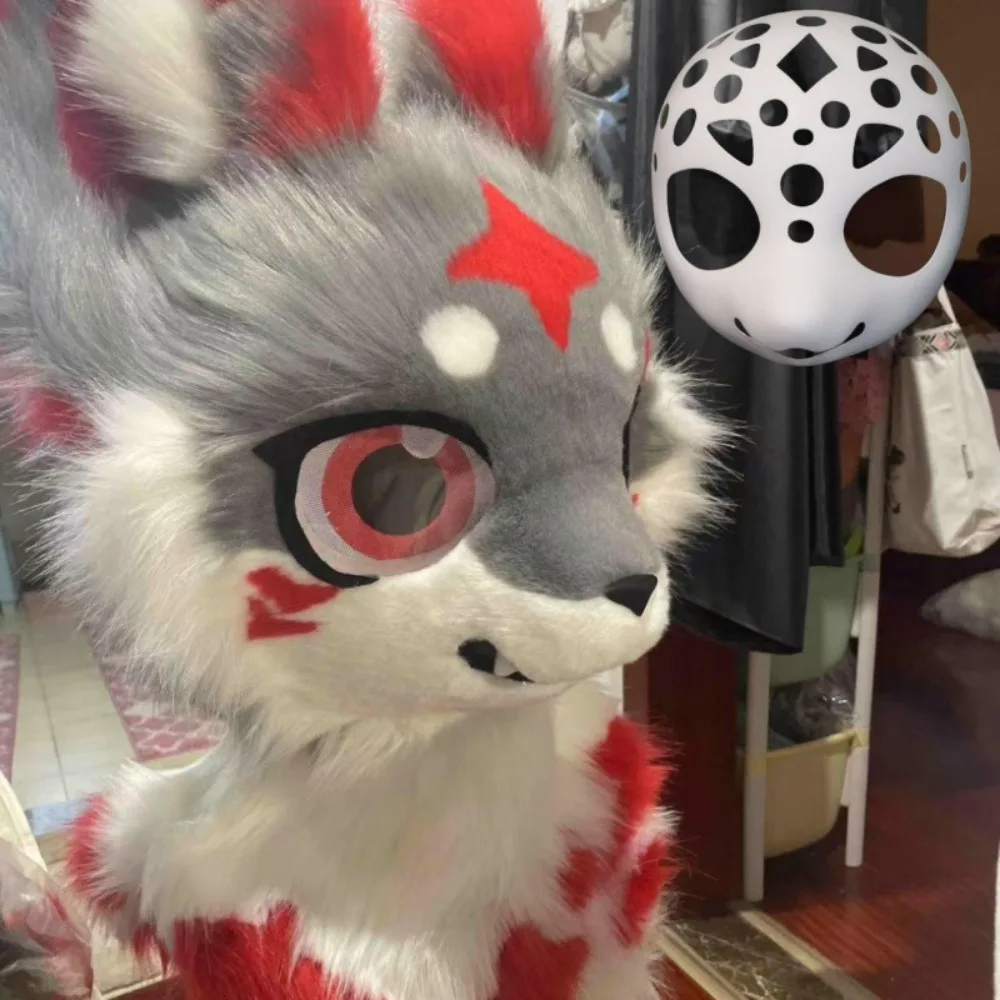 Kigurumi Mask Head Base Skull Fursuit Props Mask Helmet Liner Headwear Puppy Fursuit Skull Mask Dog Head Shell Accessory