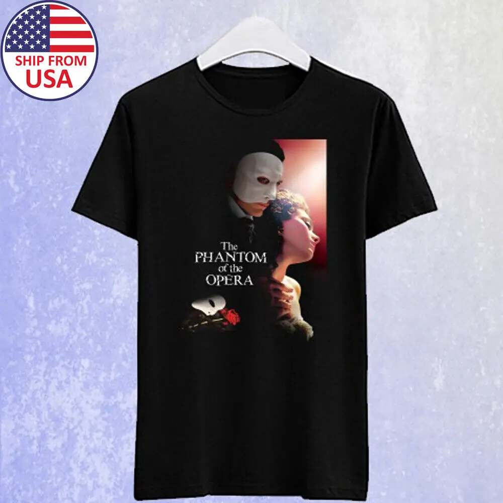 The Phantom of The Opera Retro Movie Men's Black T-shirt Size S-5XL