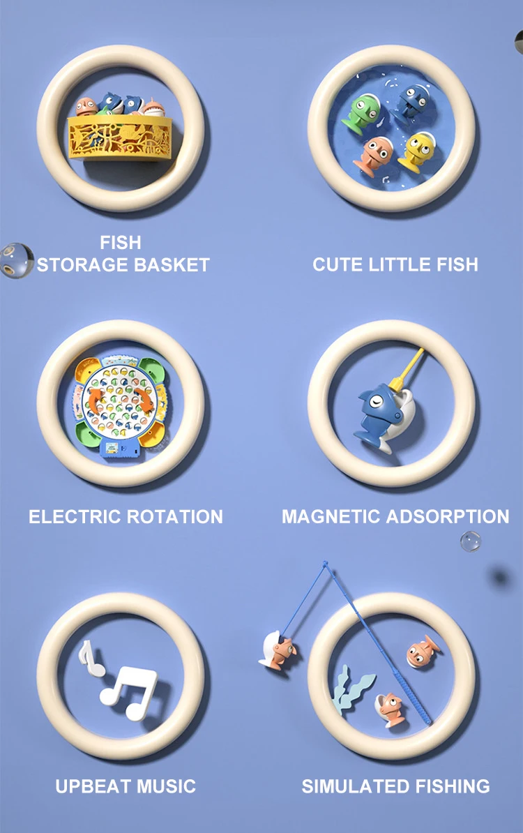 Magnetischer rotierender Angelspielplatte – Angelspielzeug mit Musik zur Entwicklung der Hand-Auge-Koordination für Kinder, Weihnachts- und Geburtstagsgeschenke – Detail 2