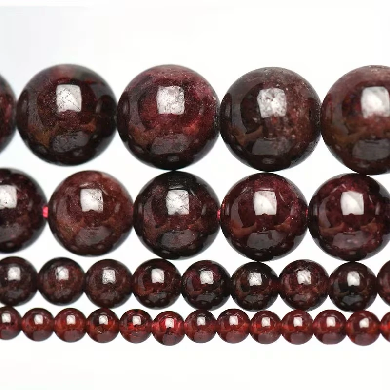 4/6/8/10/12 mm natürliche rote Granat-Steinperlen, runde lose Abstandsperlen für die Schmuckherstellung, DIY-Armband, Halskette, Charms, Zubehör – Detail 5
