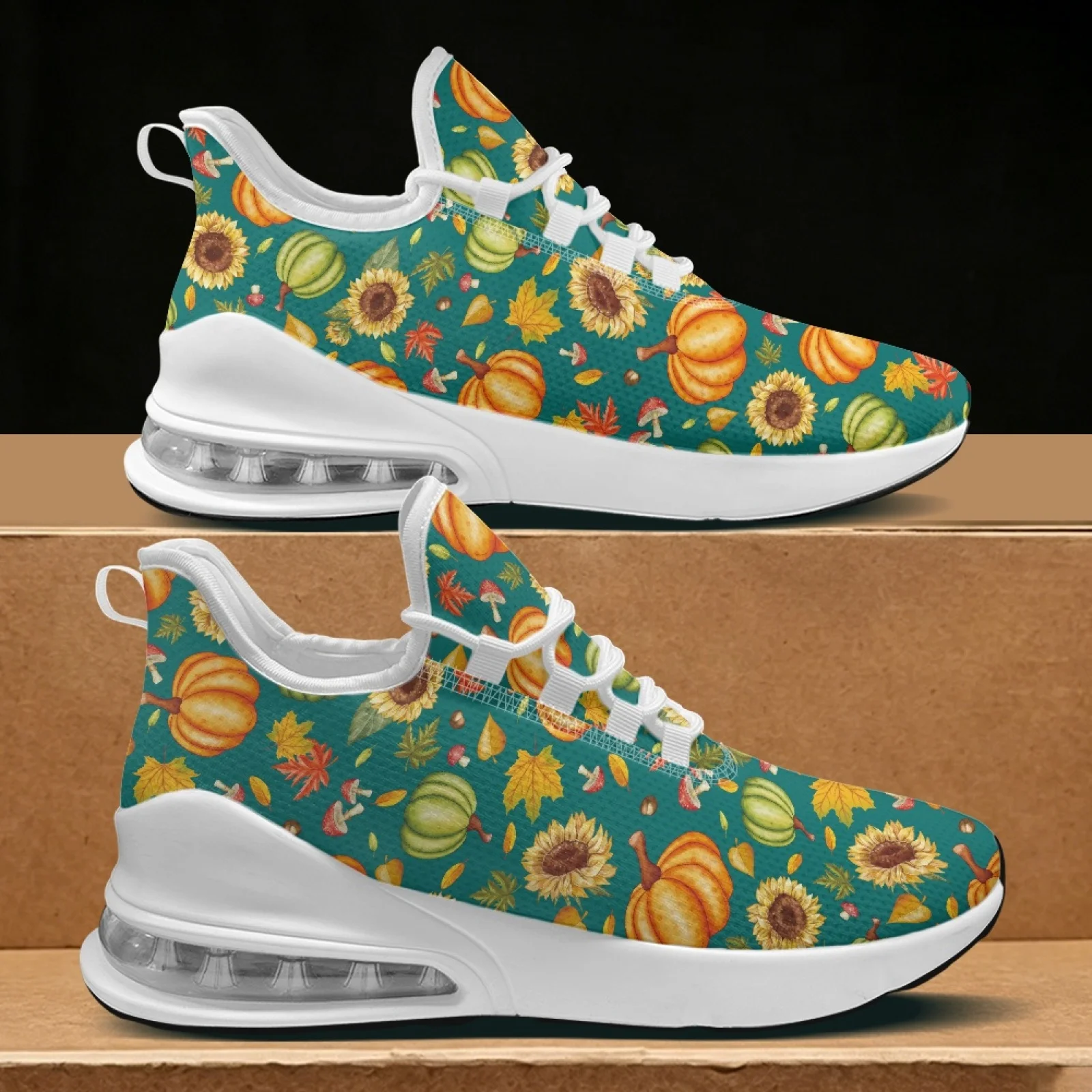 PENSTROLL Pumpkin Sunflower Fashion Comfortable Womens Sneakers Nurse Snakers for Fitness Enthusiasts Gym Outdoor