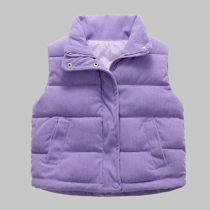 

Boys and Girls Thickened Autumn and Winter Corduroy Vest Vest Vest, 2026 New Cute Children's Casual Outerwear, Warm Christmas