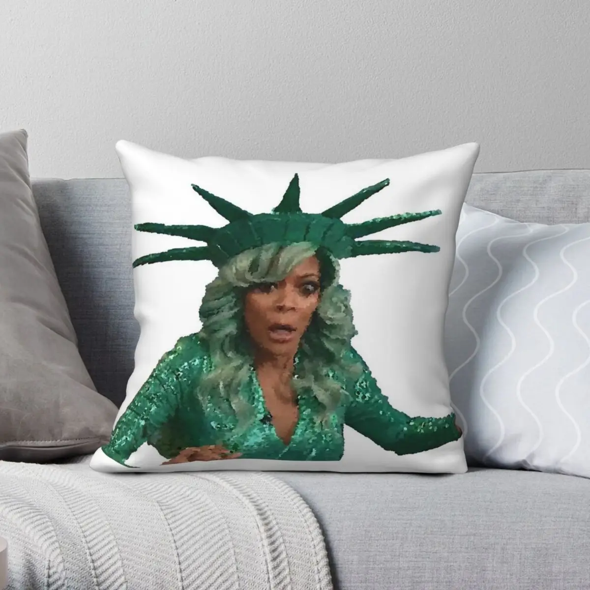 Wendy Williams Fainting Square Pillowcase Polyester Linen Velvet Printed Zip Decor Sofa Cushion Cover Wholesale