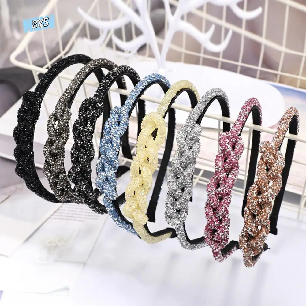 

Simple Handmade Hair Accessories Weaving Fashion Rhinestone Headband Headdress Hair Band Head Hoop