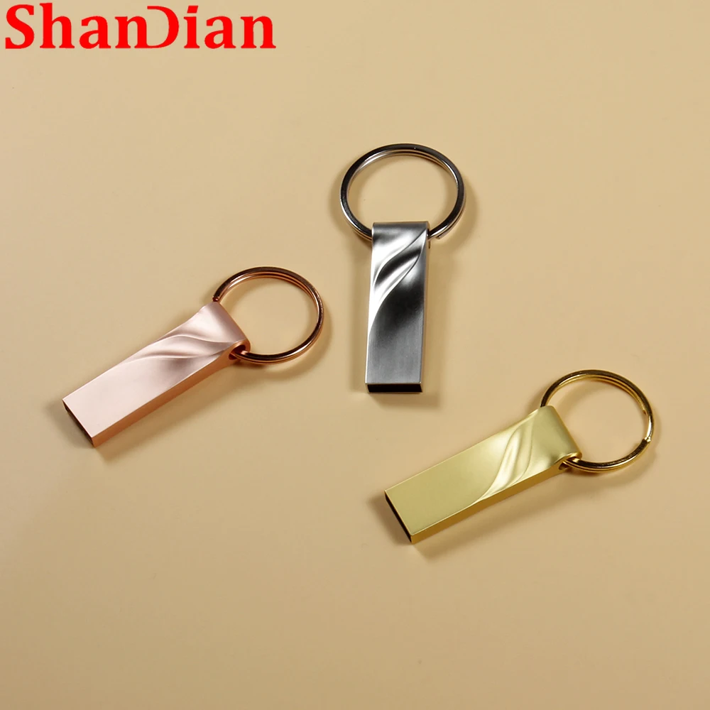 جديد القلم محرك المعادن الصغيرة محرك فلاش USB ارتفع الذهب ذاكرة عصا الحرة حلقة رئيسية صندوق مقاوم للماء U القرص 64 جيجابايت 32 جيجابايت أجهزة التخزين