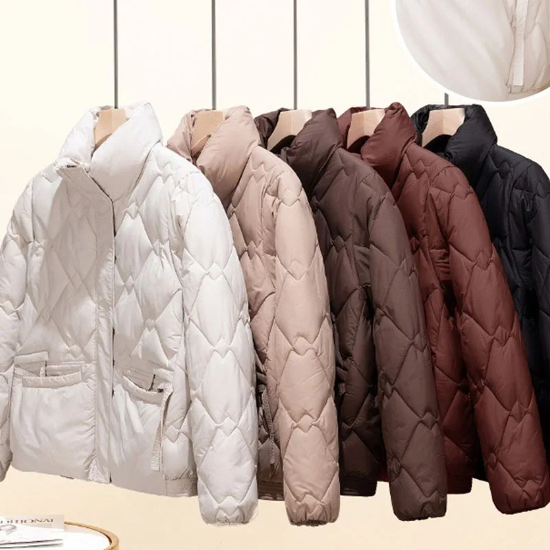 2024 neue Winter Jacke Frauen Parkas Casual Grundlegende Mantel Stehkragen Warme Unten Baumwolle Gepolsterte Kurze Jacke Weibliche Outwear Kleidung