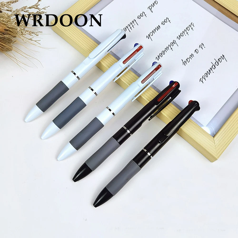 2/4pcs MultiColor Pen 3 in 1 Colorful Retractable Gel Pen 0.5mm Color Ink Refills For Student School Gel Pens Stationery