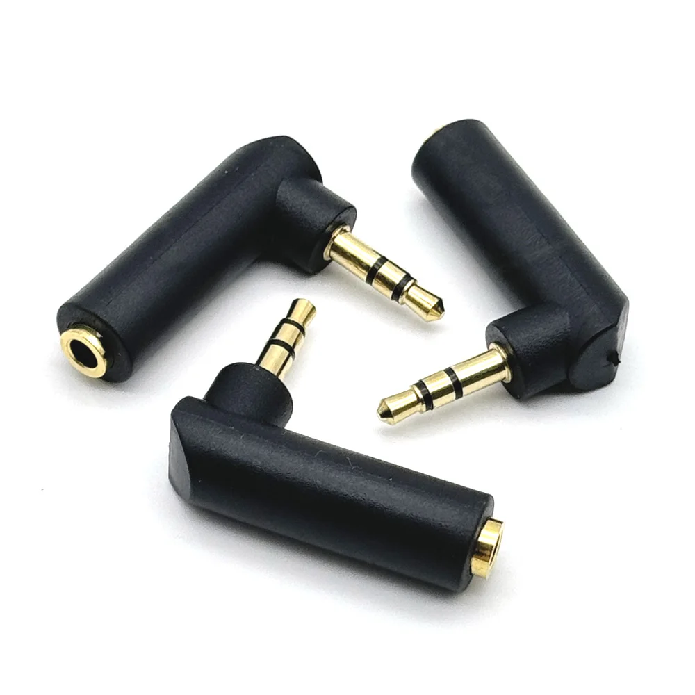 3.5 jack Right Angle male Female to 3.5mm 3Pole Connector Male Audio Connector Stereo Plug L Shape Jack Adapter