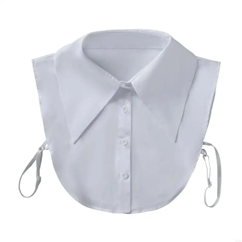 Women Detachable Collar Accessory, Pointed Shirt Collar Insert with Side Straps for Sweaters, Outerwear, and Dresses Y166
