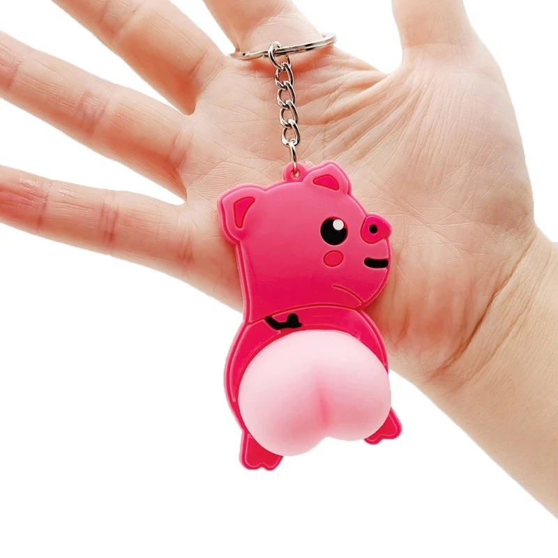 Sensory Squeeze Butt Keyring Fidget Soft Pinch Mini Cartoon Animal for Doll Interactive Toy for Men Women Relaxation Anx