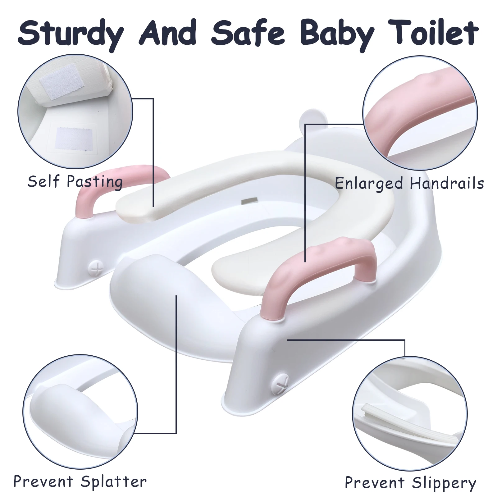 Folding Baby Pot Seat Urinal Backrest Chair Kids Potty Training Toilet Adjustable Step Stool Ladder Toddlers Safe Toilet Chair