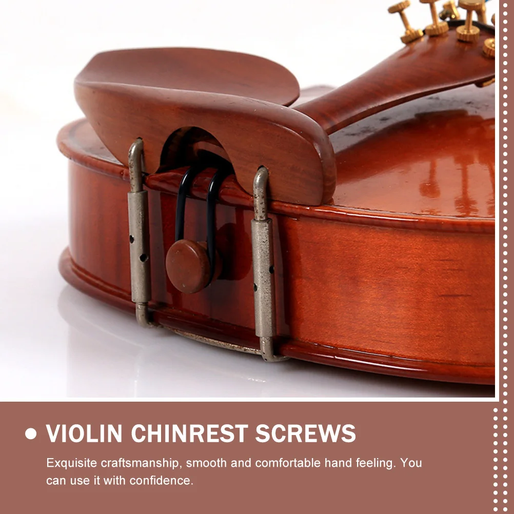 

2Pcs Violin Chinrest Screws Metal Rustproof Smooth Replacement Violin Parts Useful Instrument Accessories Chin Rest Screws