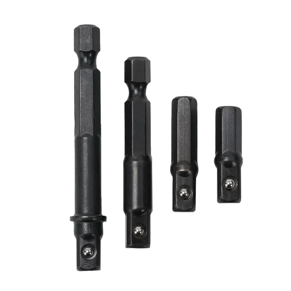 Adaptador de enchufe de taladro para controlador de impacto, vástago hexagonal a extensión de enchufe cuadrado, herramientas manuales de broca de 25mm/30mm/50mm/65mm, 1/4 Uds.