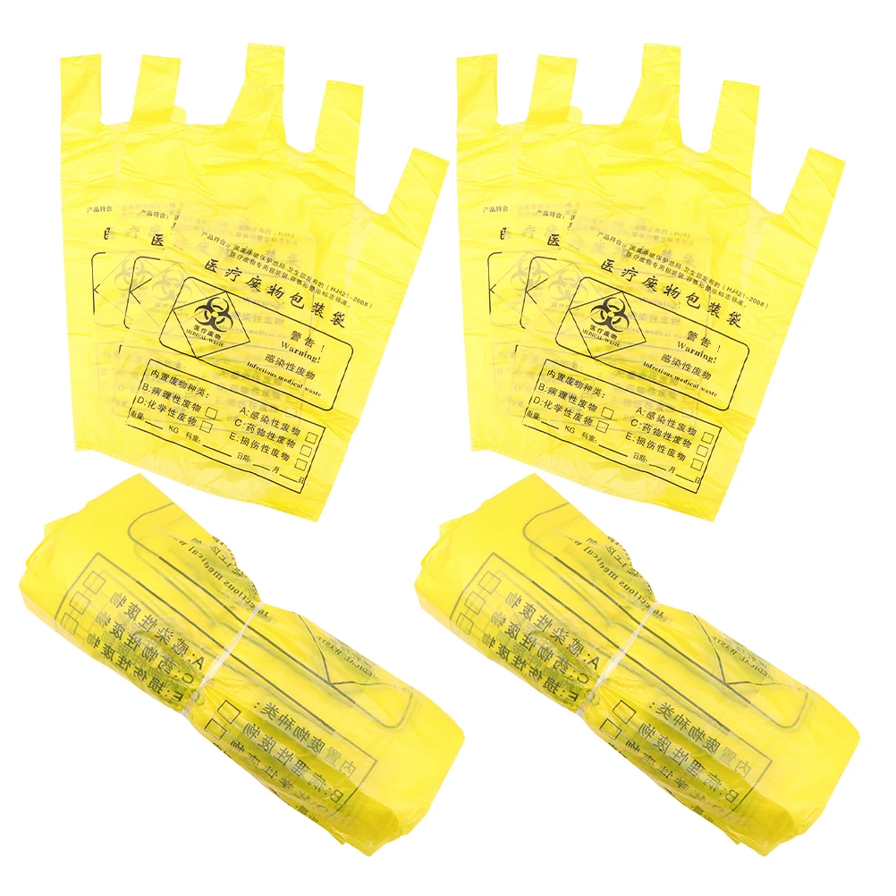 

100pcs Medical Waste Thickened Leakproof Trash Bags Infectious Garbage Hospital Clinical Disposal Bags Laboratory