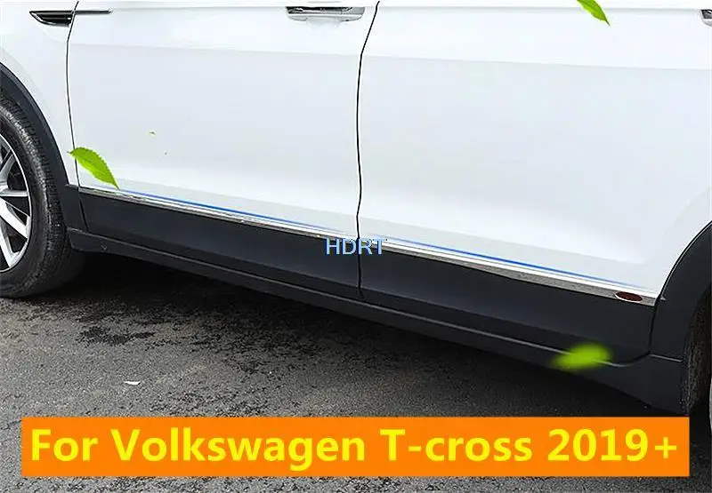 

For Volkswagen VW T-cross 2019/TACQUA 2020 Car Styling Side Door Trim Strip Molding Panel Bumper Body Moulding 4pcs Accessories