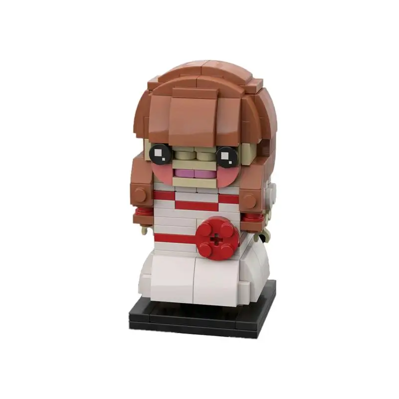 MOC BrickheadZ Annabelle Model Building Blocks Horror Ghost Doll Character Assembled Brick Toy DIY Creative Kids Gift Ornament