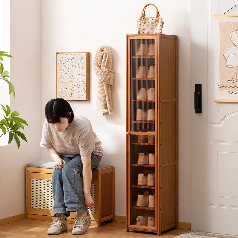 Simple shoe cabinet at the door, shoe rack, narrow cabinet, dormitory multi-layer dust-proof shoe storage cabinet
