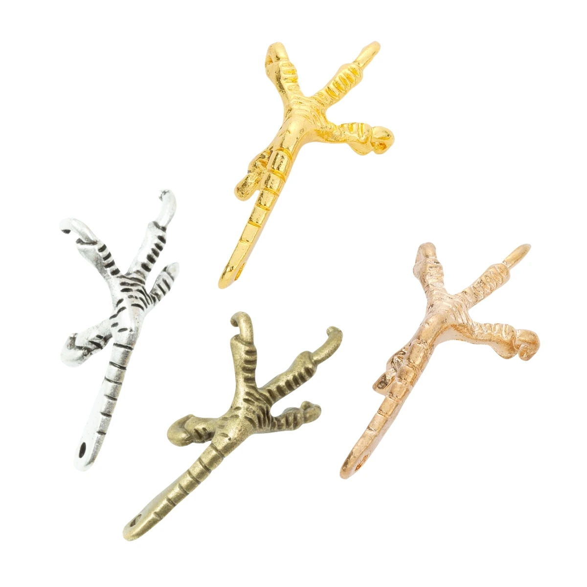 10-25 pieces of retro metal zinc alloy paw pendant for DIY handmade jewelry necklace making 4072