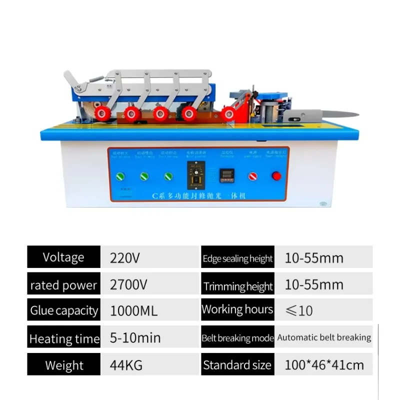 Mini Portable Selling Woodworking Straight Banding Machine  Multifunctional Edge Banding Trimming Polishing Machine All  in One