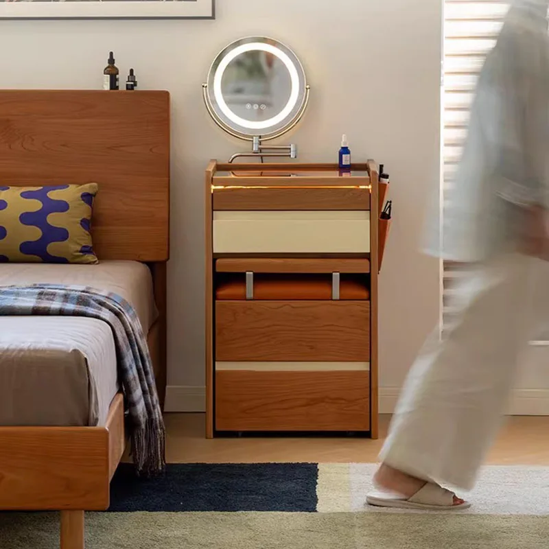

Wooden Salon Vanity Table Minimalist Luxury Design Nordic Modern Save Space Dressing Table Unique Mesa De Maquillaje Home Decor