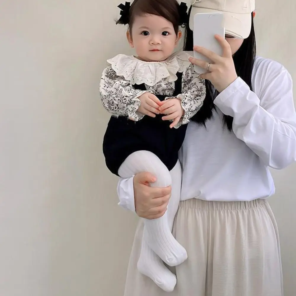 لوتس ليف طوق الطفل البلوز فستان وزرة كشكش زهرة دارى بذلة رومبير للرضيع الحلو الطفل السراويل تسلق دعوى #1