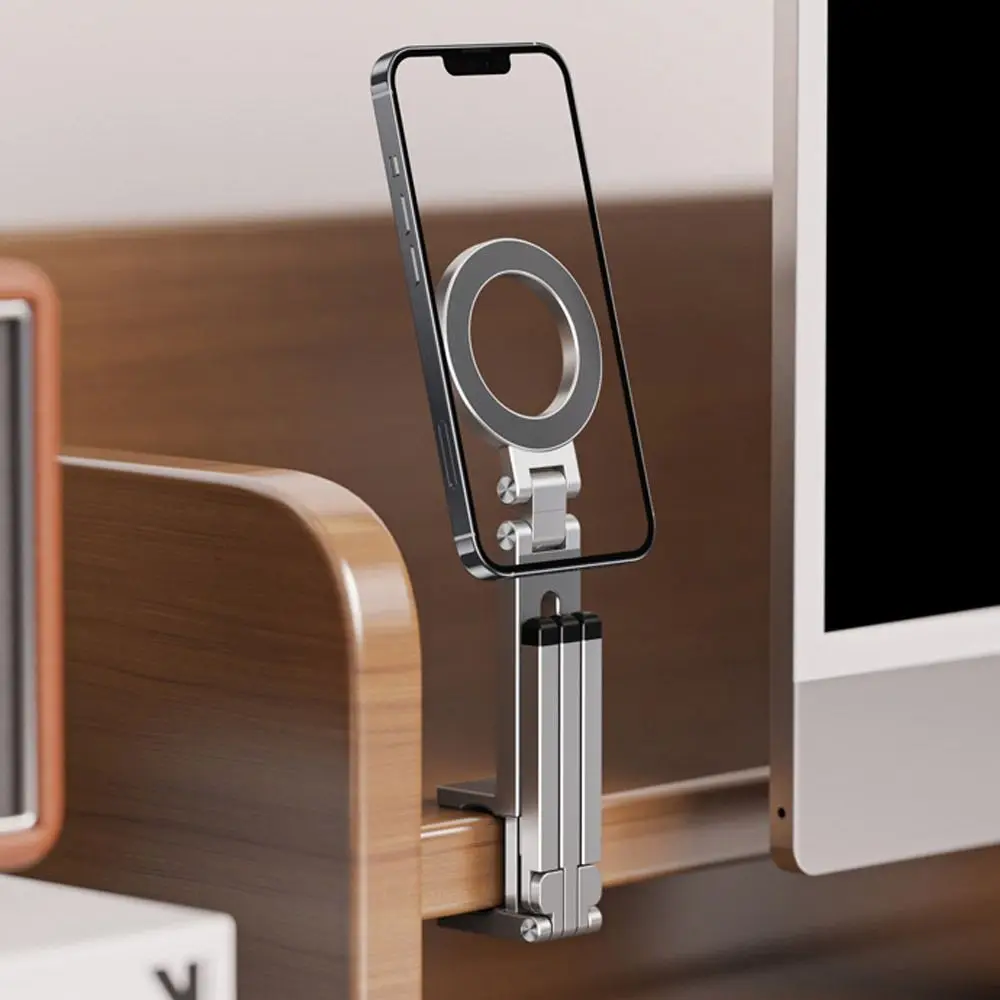

Aluminum Alloy Phone Tripod Angle Adjustable Strong Adsorption Magnetic Phone Holder Foldable 360° Rotating Bracket