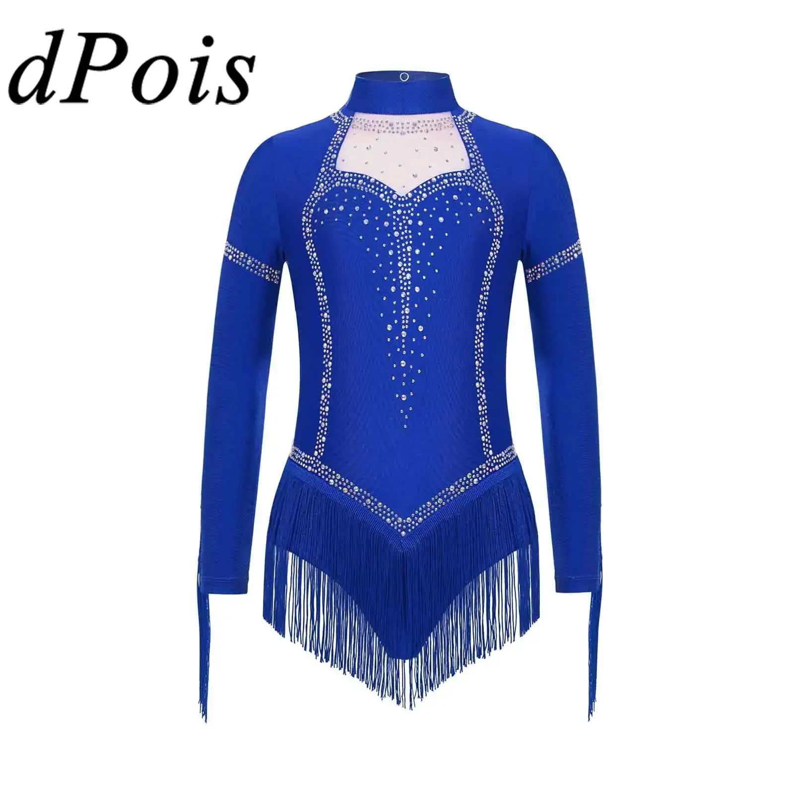 Teens Mesh Artistic Gymnastics Bodysuits Kid Girls Figure Skating Jumpsuit Children Tutu Ballet Dance Costume Leotard Dancewear