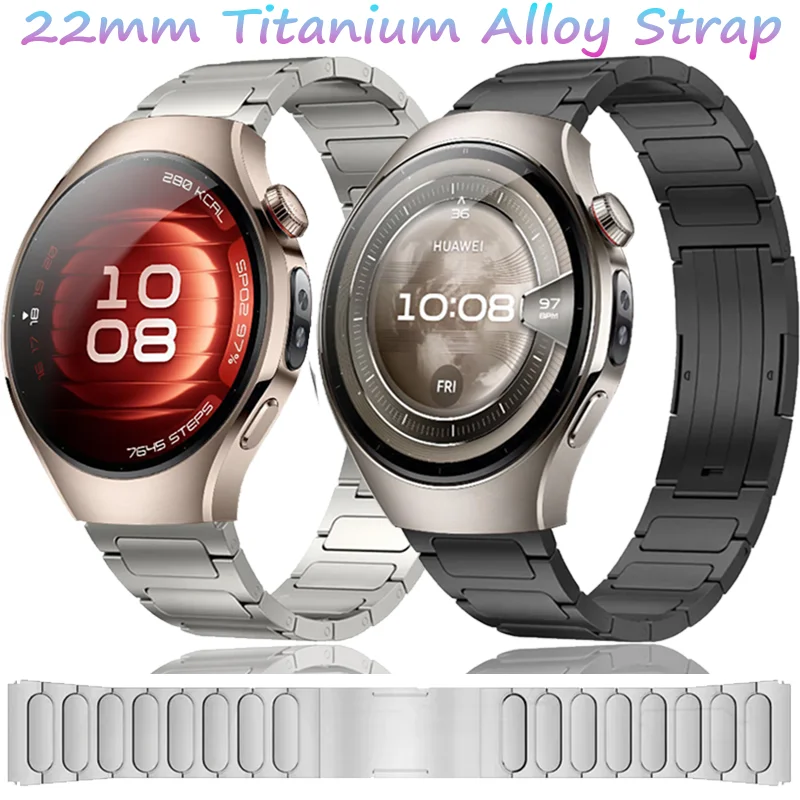 

Ремешок из титанового сплава 22 мм для Huawei Watch 5 GT3-4-5 Pro 46 мм, модный браслет Garmin Forerunner 570/970 Amazfit GTR 4/Balance 2