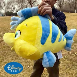 Kawaii 35cm/45cm Disney Flounder Ariel The Little Mermaid Princess Plush Stuffed Dolls Cartoon Chubby Pillow For Child Girl Gift