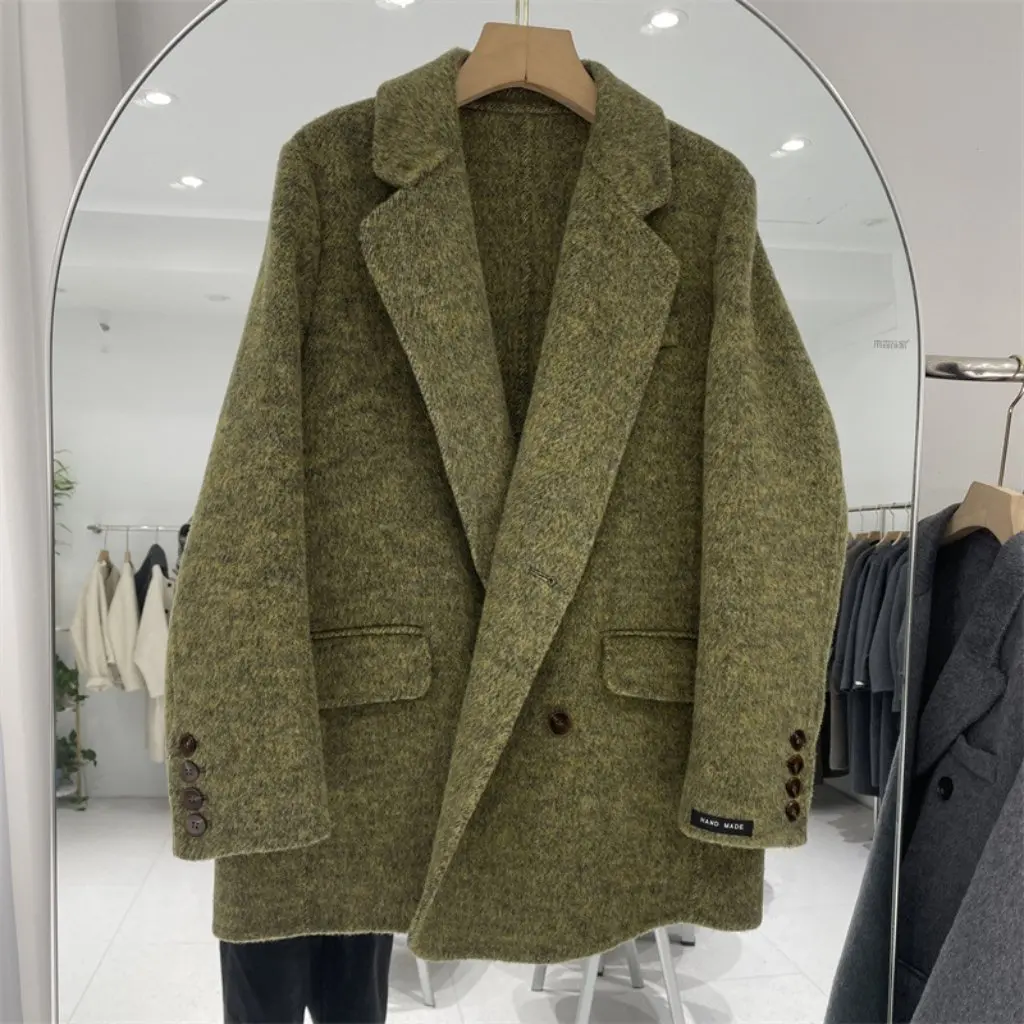 

Elegant Double-Sided Woolen Coat Women's Korean Style Small Fragrance Wind Suit Jacket Autumn Winter New Fashion Ladies Winter