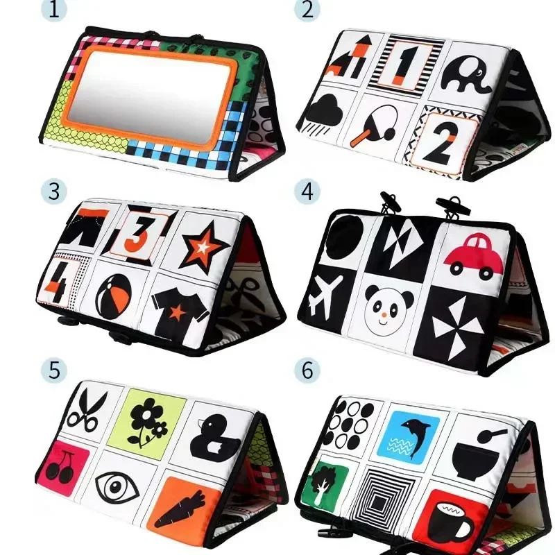 استكشاف البرية مع الجلوس الطفل ورؤية رحلات السفاري ، مرآة أرضية ، ألعاب الأطفال عالية التباين ، 0-12 شهرًا #3