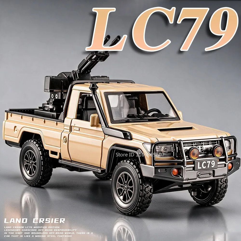 1:24 Land Cruiser LC79 Tundra Model Off-road Cars Alloy Diecast Sound Light Shock Absorption Doors Opened Boys Edutainment Toys
