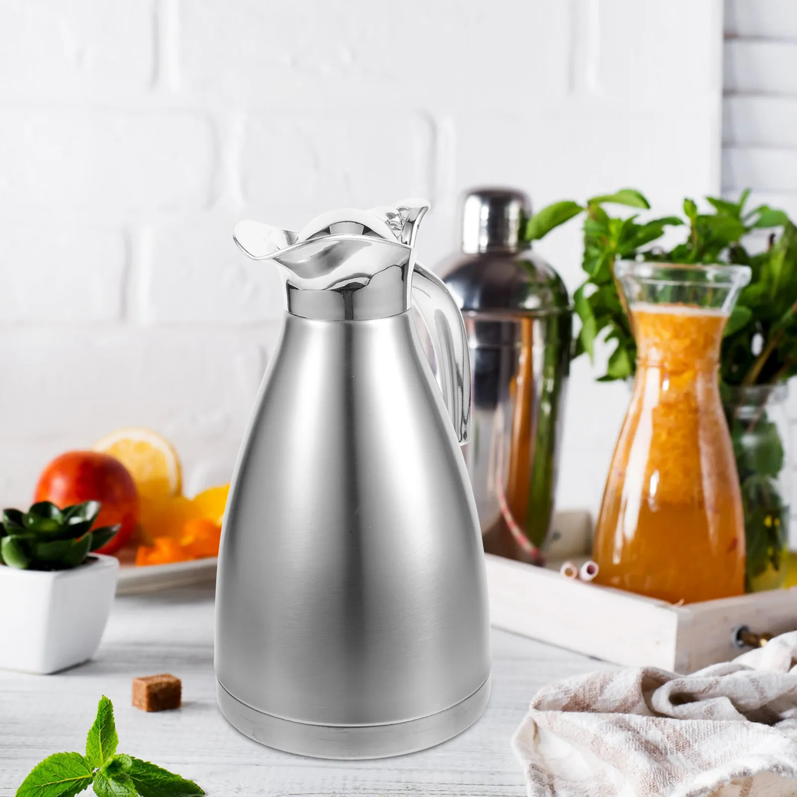 1.5L Stainless Steel Cold Water Pot Large Capacity Single-Layer Insulated Bottle for Home Office Travel Thermal Vacuum Kettle