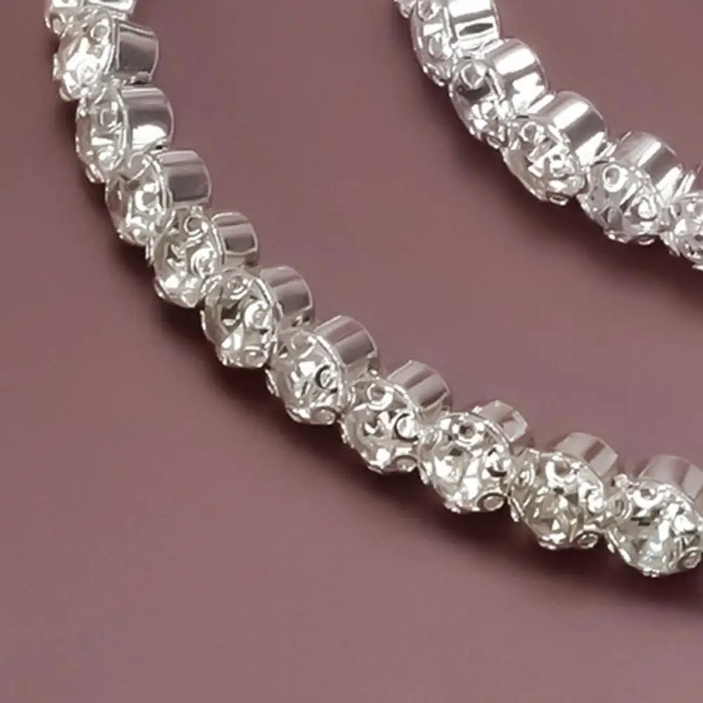 4Pcs/Set Attractive Female Wedding Jewelry Set Exquisite Craftsmanship Jewelry Shining Necklace Bracelet Earrings Decoration