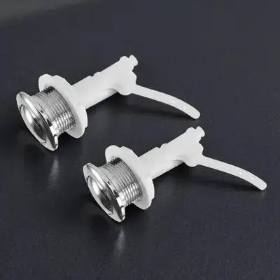 

2pcs White Toilet Tank Flush Button Replacement Universal Durable Push Lever For Home Hotel Bathroom Round Head Water Tank