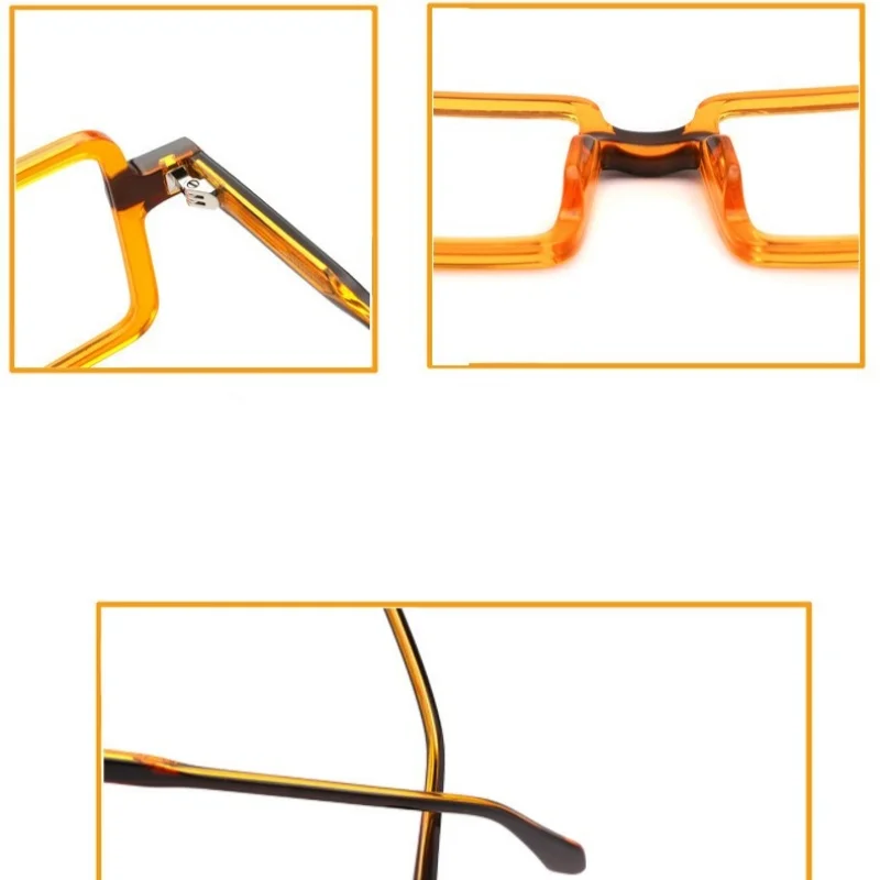 ヴィンテージアセテートスクエア近視メガネブルーライトカット眼鏡処方箋対応光学眼鏡