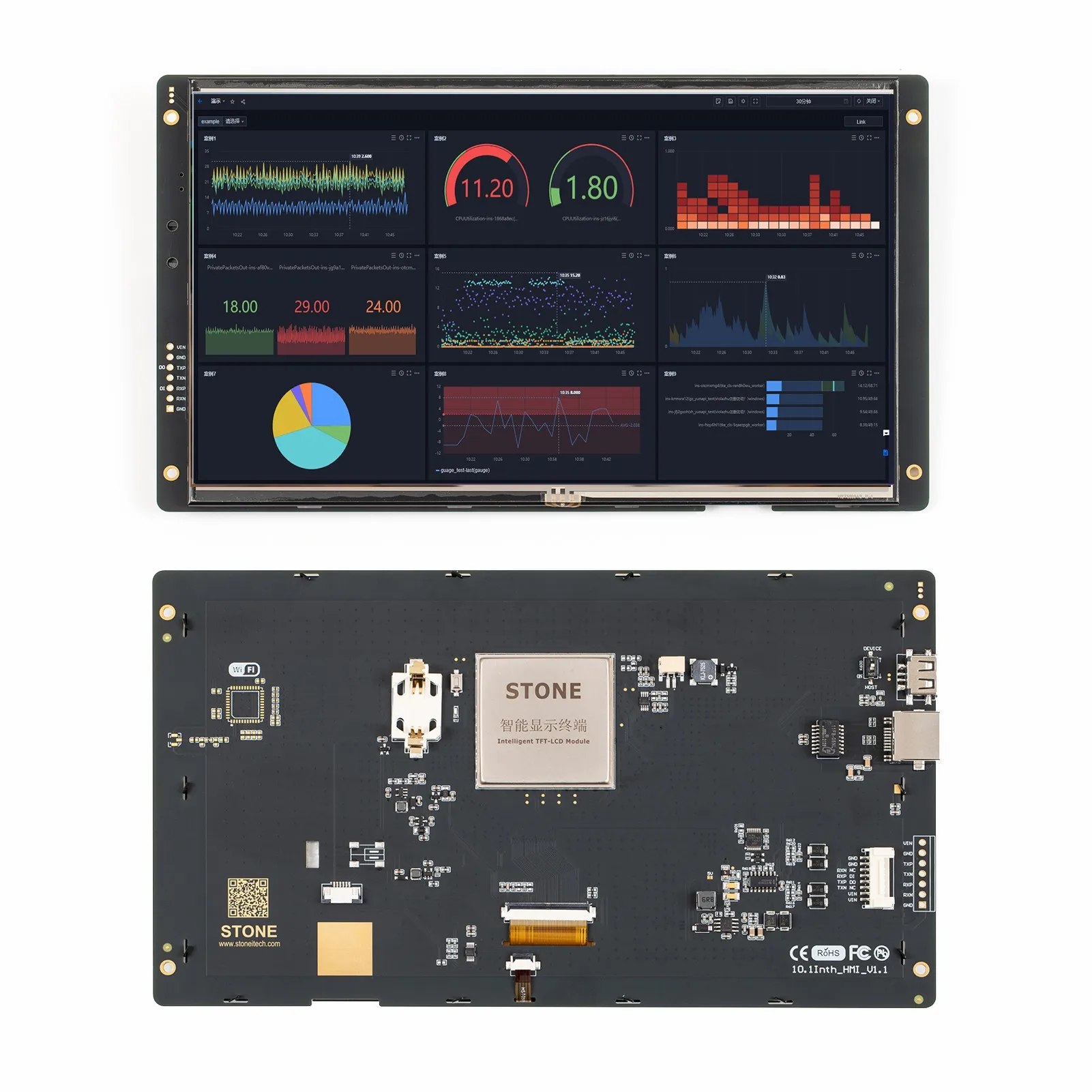 

10.1 Inch LCD-TFT HMI Display Module Intelligent Series RGB 262K Color Resistive Touch Panel for Industrial Equipment Control