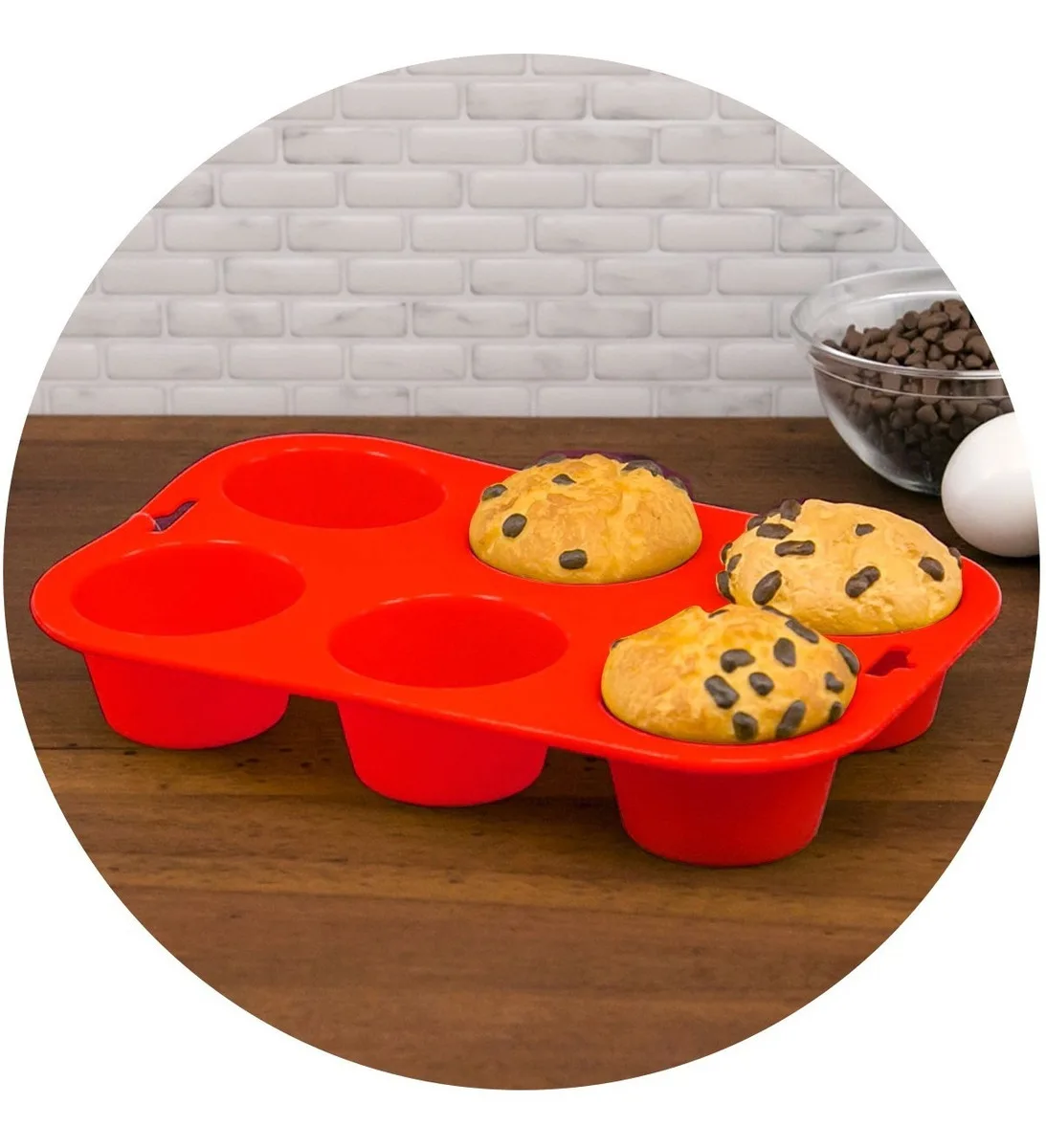 Silicone Cupcake Cake Muffin Shape Baking Pan 6 Cavities