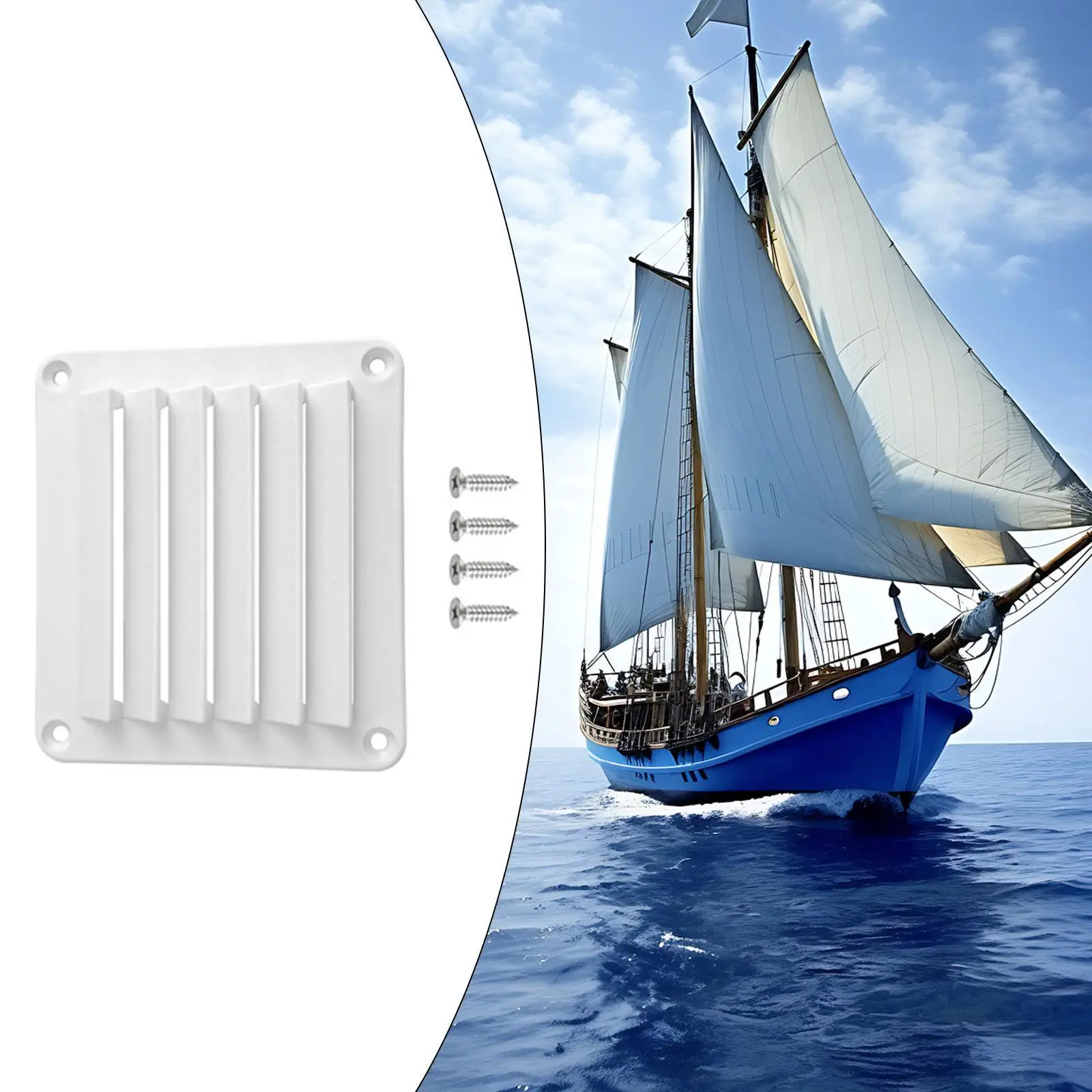 Rectangular Marine Louvered Vent Nylon Cabin Air Grille Sleek Design Easy Replace for Boat Yacht House