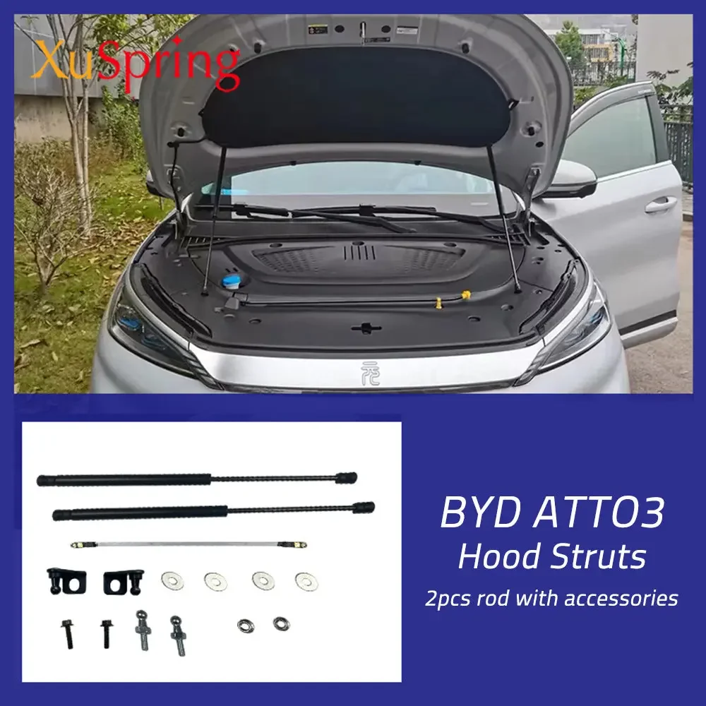 Car Hood Strut Bars Hydraulic Rod for BYD Atto 3 ATTO3 2022 2023 2024 Spring Shock Bracket Absorber Lift Kit Accessories Styling