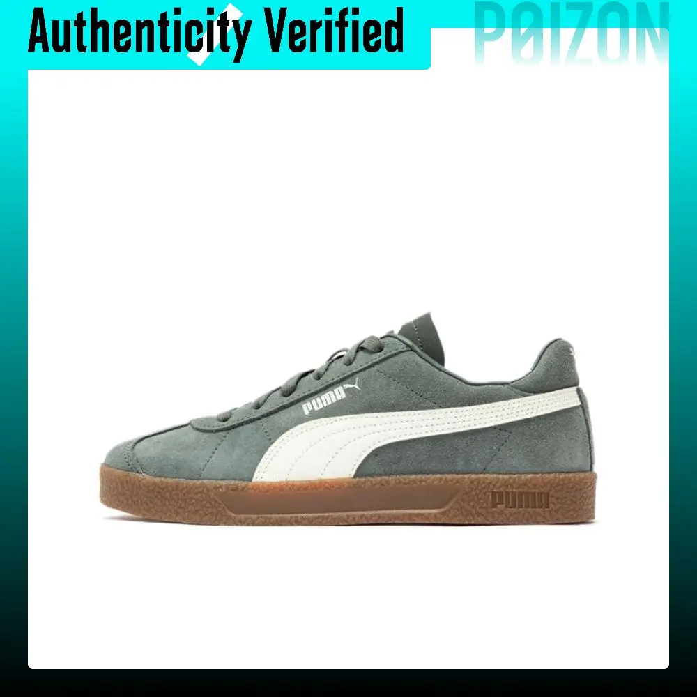 PUMA Club Comfortable And Lightweight Low top German Army Trainers Unisex Green White 401514-03