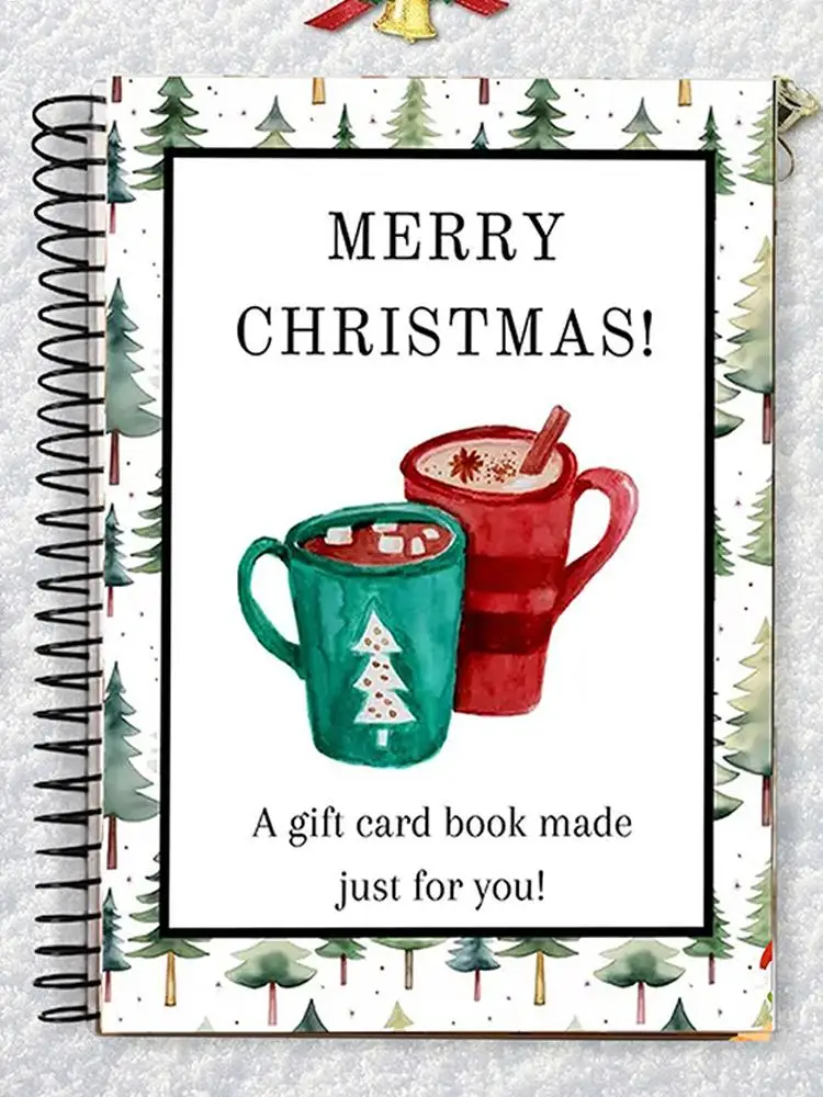 Weihnachts-Geschenkkartenbuch, Spiralbindung, Weihnachts-Geschenkkartenbuch, Festliche Weihnachtsgeschenke für Teenager, Organizer für Grußkarten – Detail 7