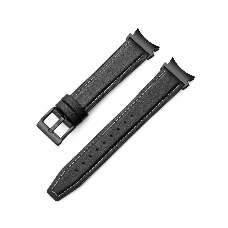 Leather Silicone Bands for Samsung Galaxy Watch 4 6 Band Classic 47mm 46mm/Galaxy Watch4 5pro 44mm 40mm No Gaps Bracelet Strap